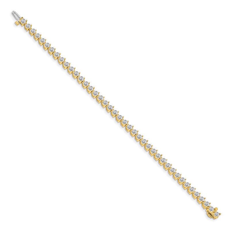 Quality Gold 14k Yellow Gold AAA Diamond Tennis Bracelet