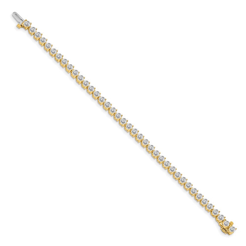 Quality Gold 14k Yellow Gold AAA Diamond Tennis Bracelet