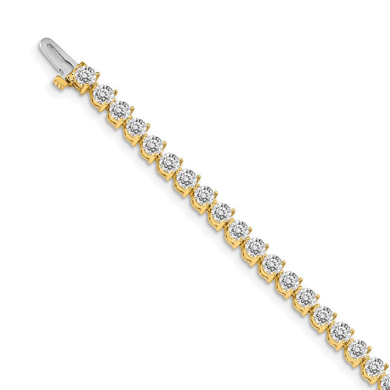 Quality Gold 14k Yellow Gold AAA Diamond Tennis Bracelet