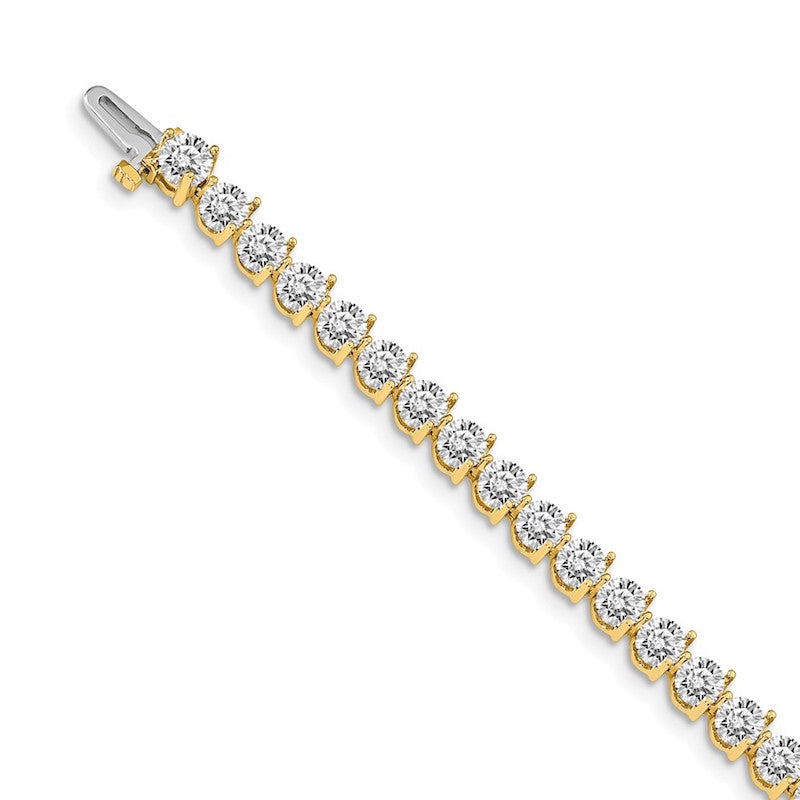 Quality Gold 14k Yellow Gold AAA Diamond Tennis Bracelet