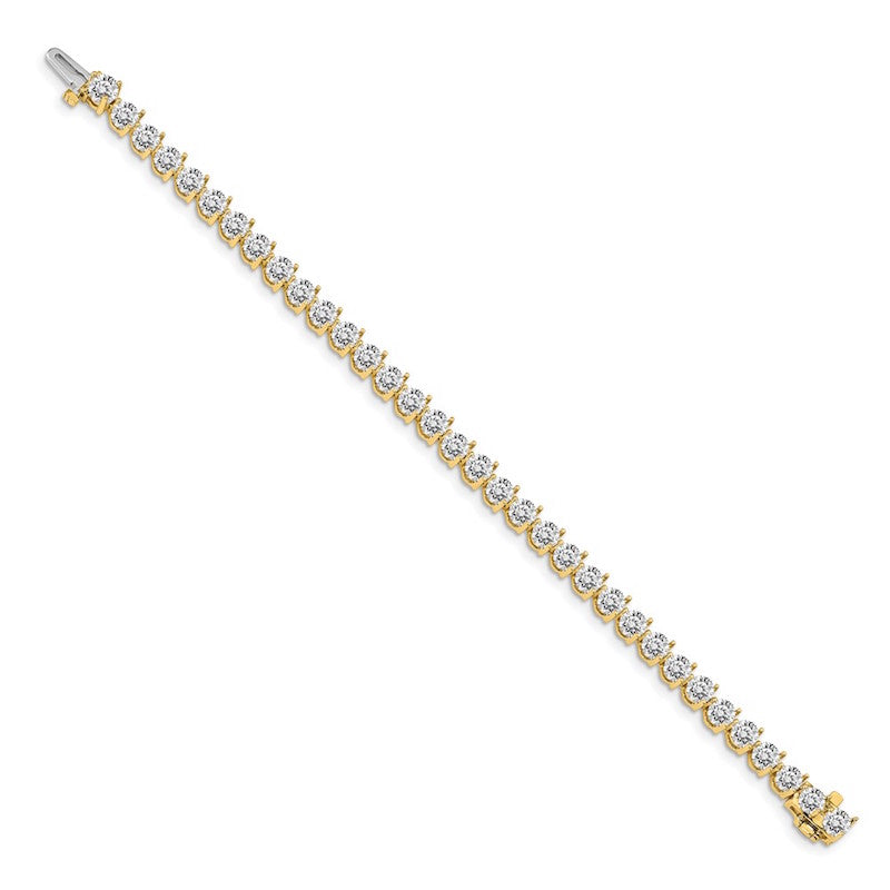 Quality Gold 14k Yellow Gold AAA Diamond Tennis Bracelet