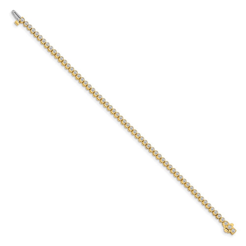 Quality Gold 14k Yellow Gold AAA Diamond Tennis Bracelet