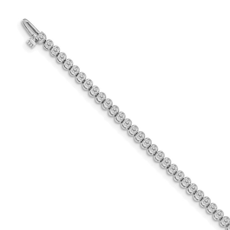 Quality Gold 14k White Gold AAA Diamond Tennis Bracelet