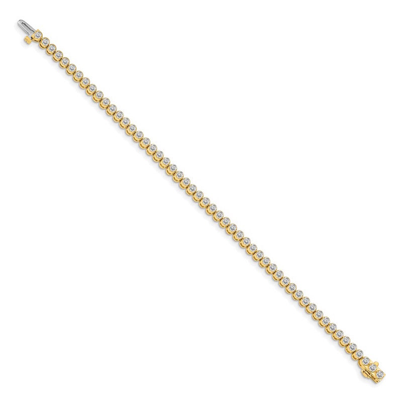 Quality Gold 14k Yellow Gold AAA Diamond Tennis Bracelet