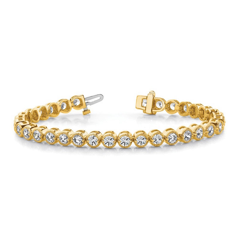 Quality Gold 14k Yellow Gold AAA Diamond Tennis Bracelet