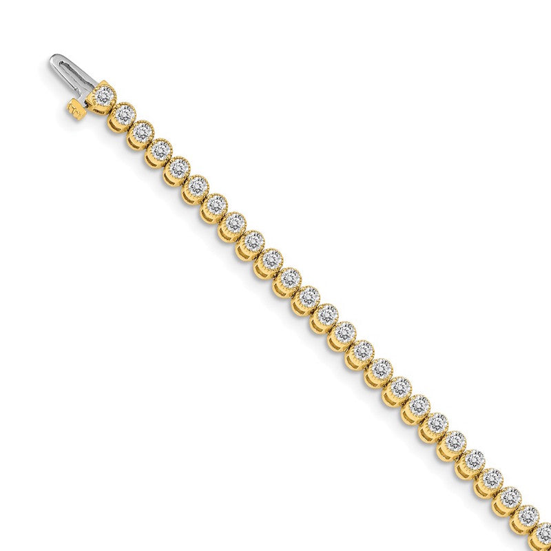 Quality Gold 14k Yellow Gold AA Diamond Tennis Bracelet