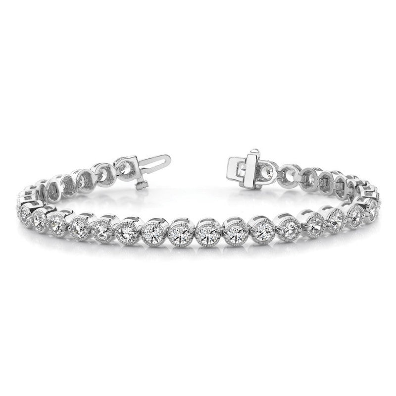 Quality Gold 14k White Gold AAA Diamond Tennis Bracelet