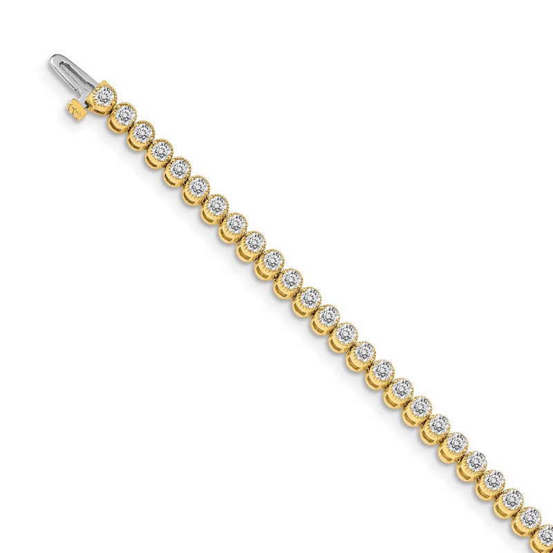 Quality Gold 14k Yellow Gold diamond Tennis Bracelet