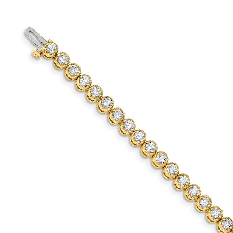 Quality Gold 14k Yellow Gold AAA Diamond Tennis Bracelet