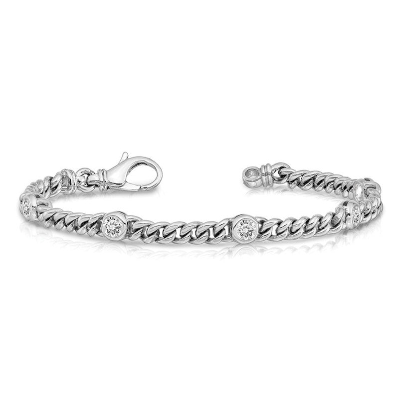 Quality Gold 14k White Gold AAA Diamond Tennis Bracelet