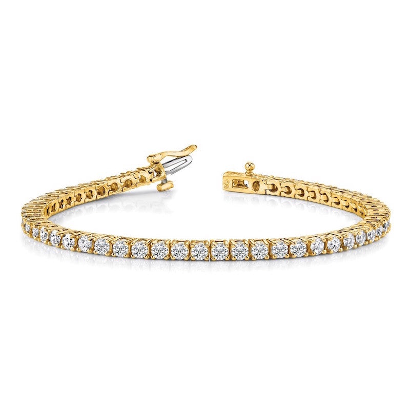 Quality Gold 14k Yellow Gold AAA Diamond Tennis Bracelet