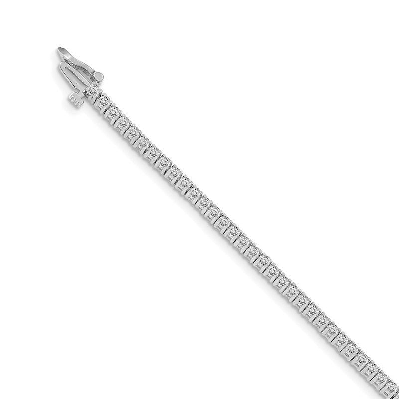 Quality Gold 14k White Gold AAA Diamond Tennis Bracelet