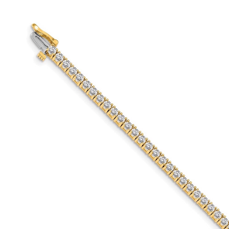 Quality Gold 14k Yellow Gold AAA Diamond Tennis Bracelet