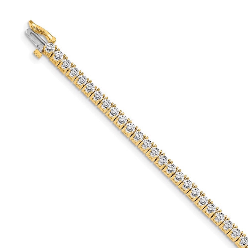 Quality Gold 14k Yellow Gold AAA Diamond Tennis Bracelet