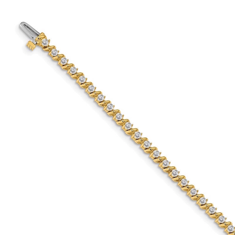 Quality Gold 14k Yellow Gold AAA Diamond Tennis Bracelet