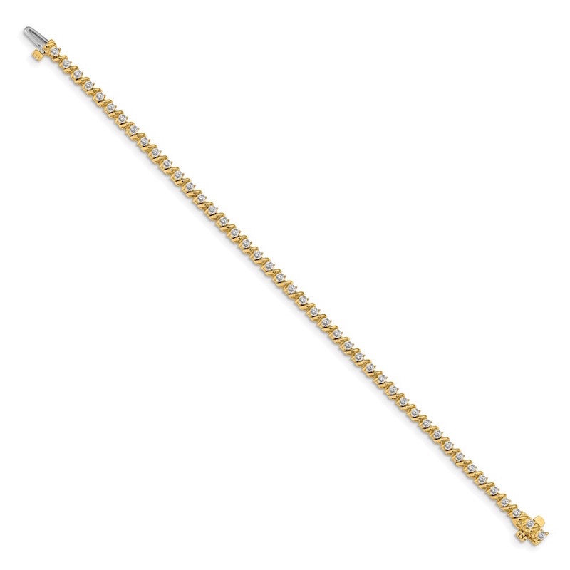 Quality Gold 14k Yellow Gold AA Diamond Tennis Bracelet