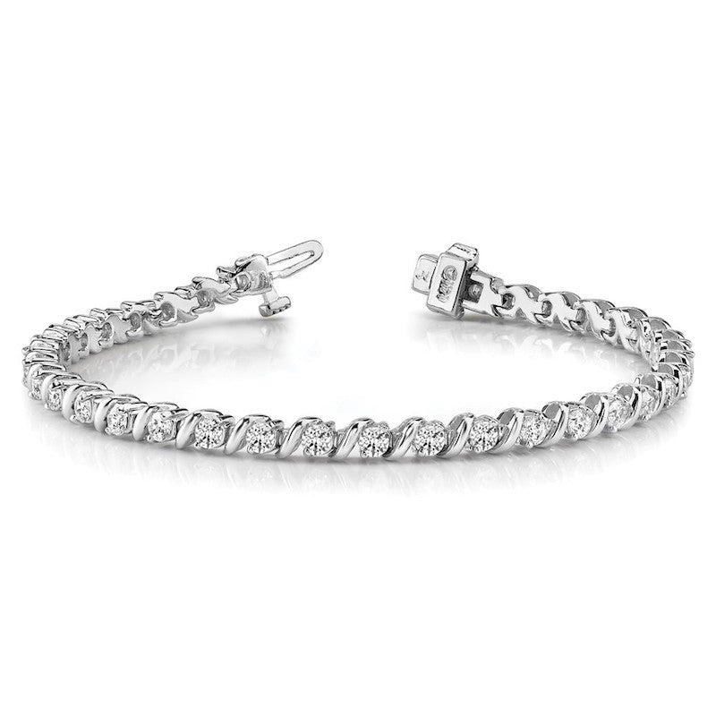 Quality Gold 14k White Gold AAA Diamond Tennis Bracelet