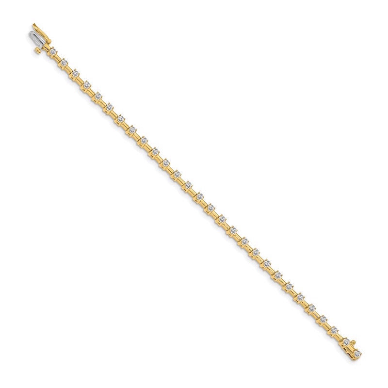 Quality Gold 14k Yellow Gold AAA Diamond Tennis Bracelet