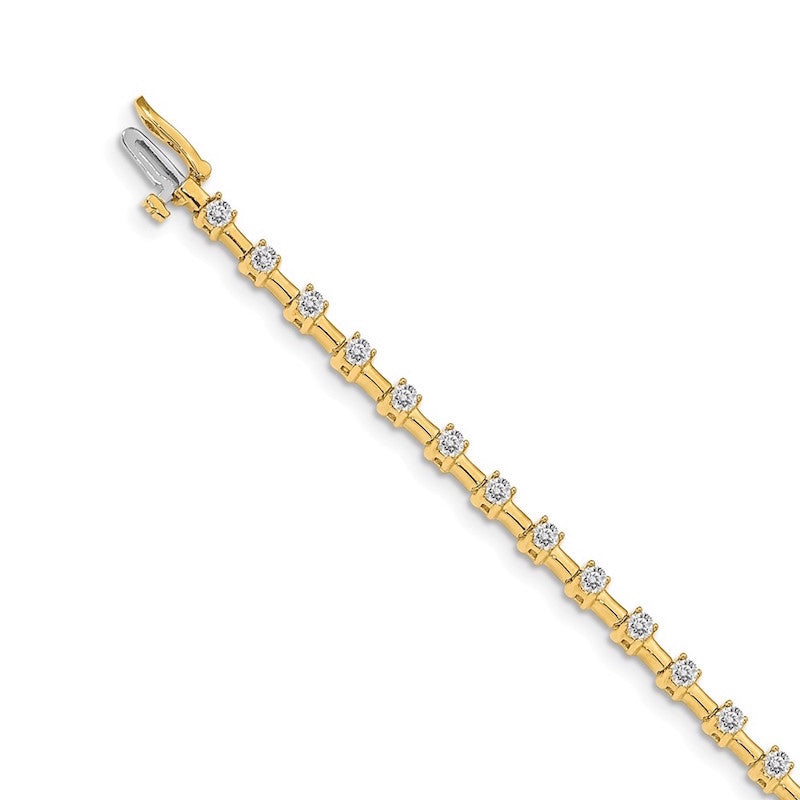 Quality Gold 14k Yellow Gold AA Diamond Tennis Bracelet