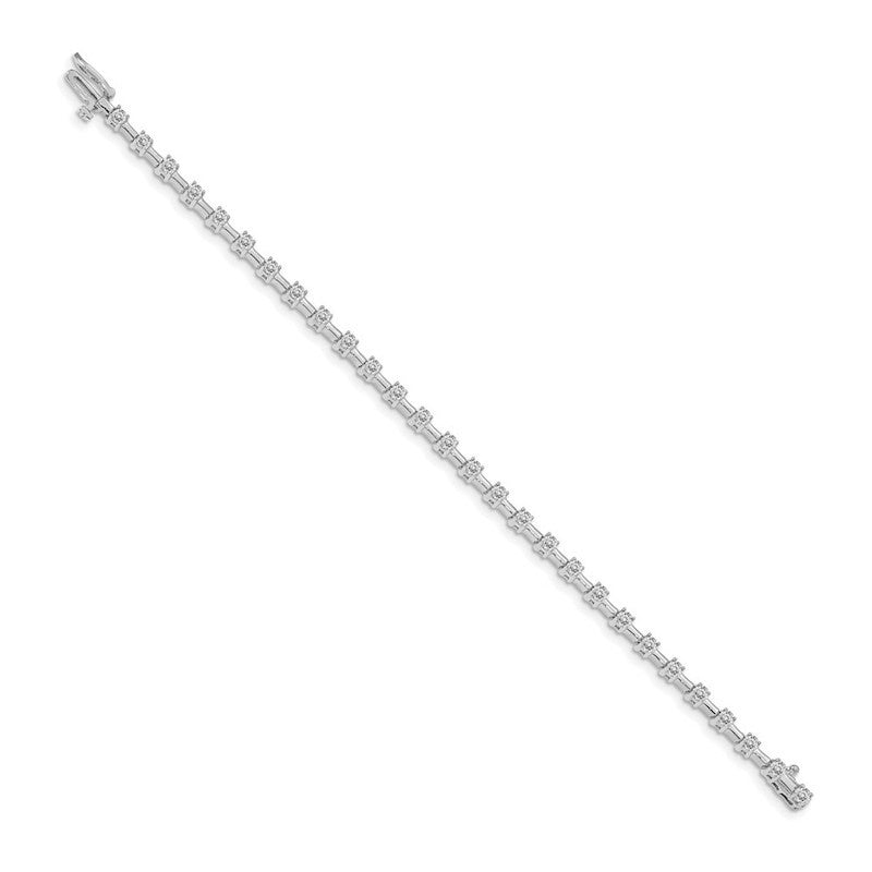 Quality Gold 14k White Gold AAA Diamond Tennis Bracelet