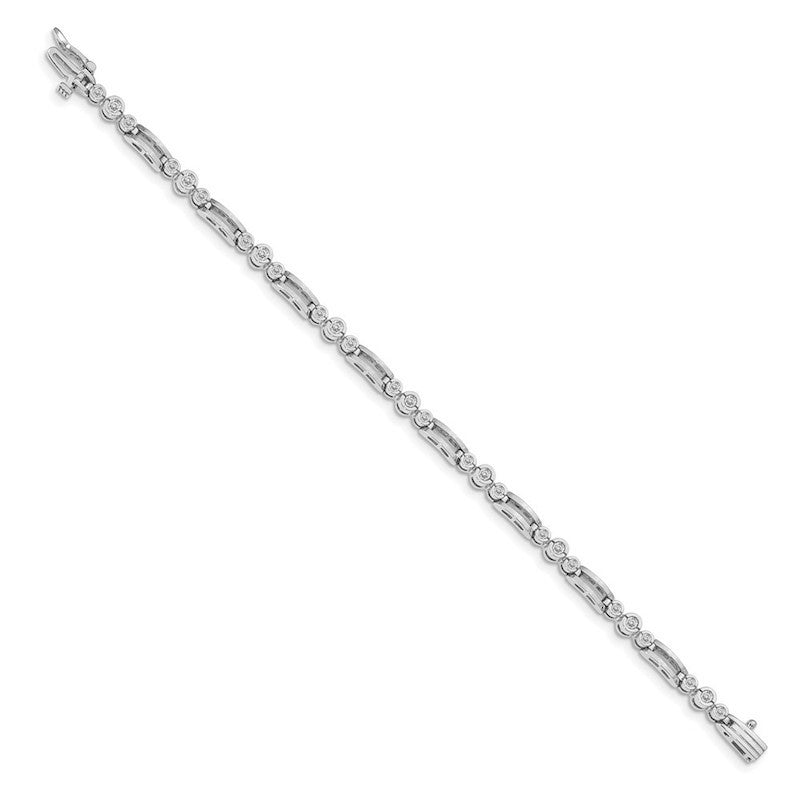 Quality Gold 14k White Gold AAA Diamond Tennis Bracelet