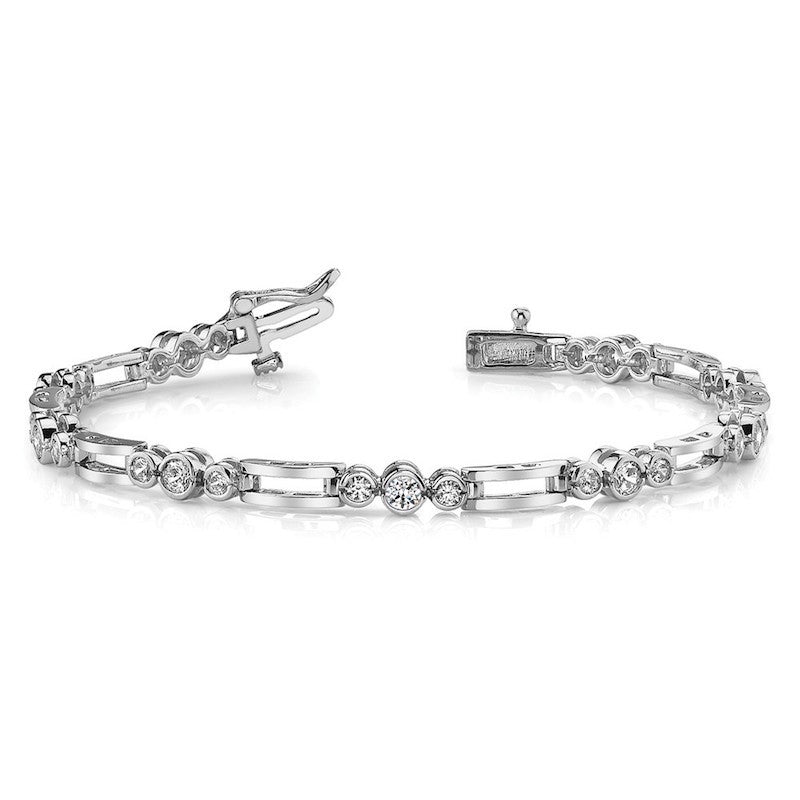 Quality Gold 14k White Gold AAA Diamond Tennis Bracelet