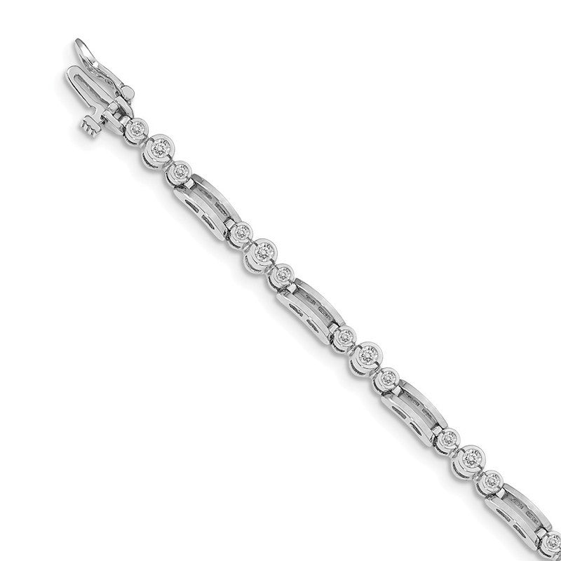 Quality Gold 14k White Gold AAA Diamond Tennis Bracelet