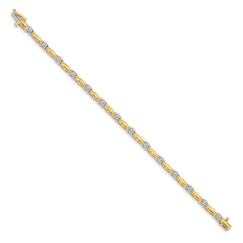 Quality Gold 14k Yellow Gold AAA Diamond Tennis Bracelet