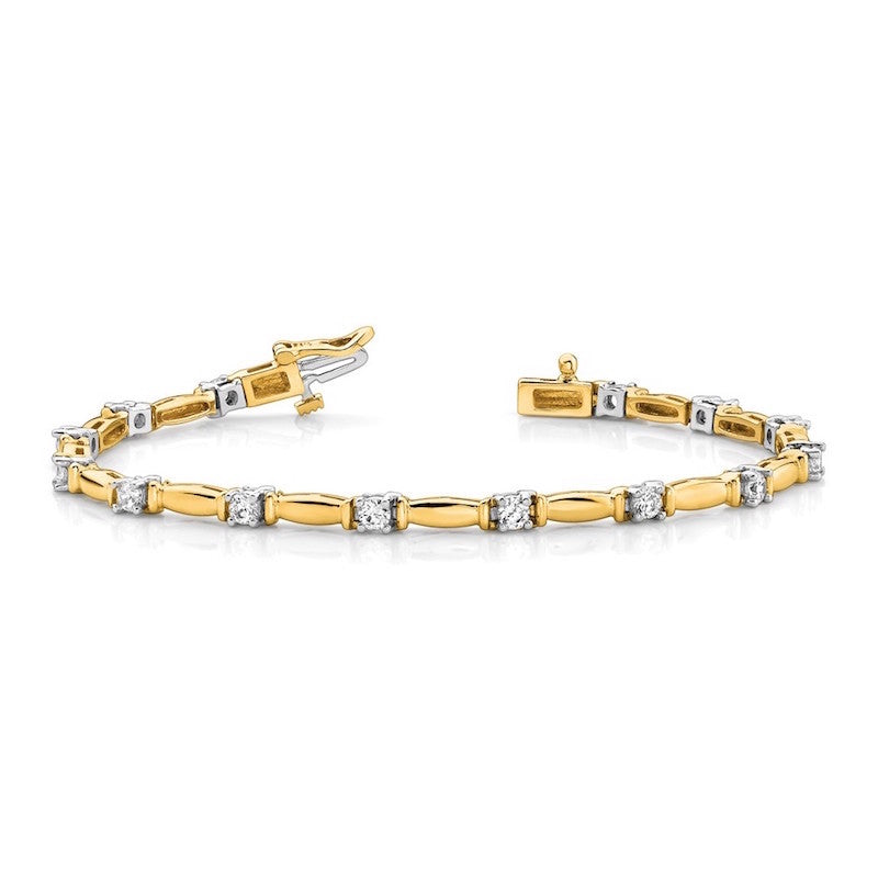 Quality Gold 14k Yellow Gold AAA Diamond Tennis Bracelet