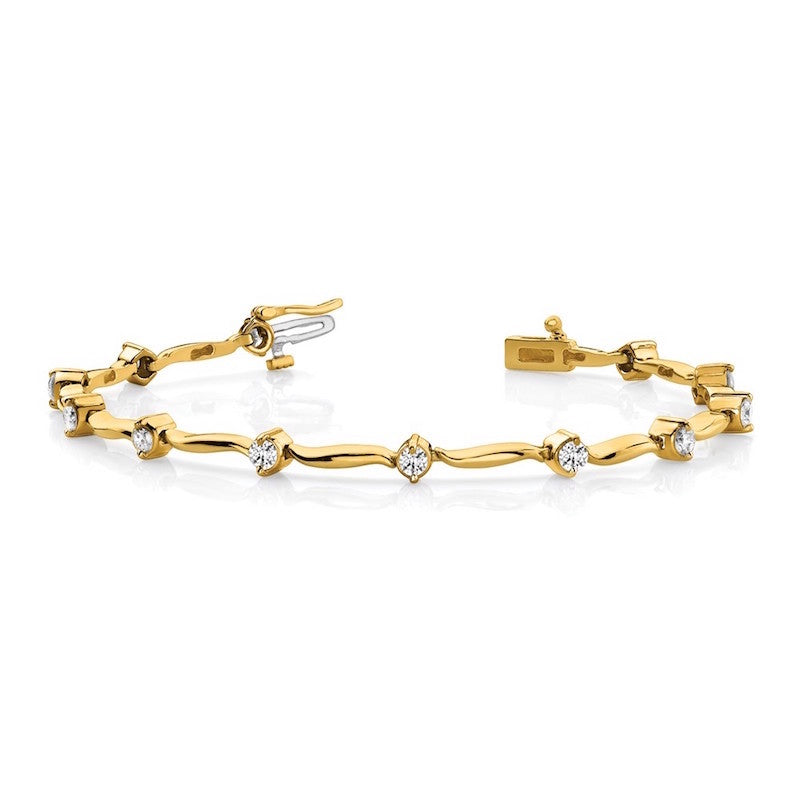 Quality Gold 14k Yellow Gold VS Diamond Tennis Bracelet