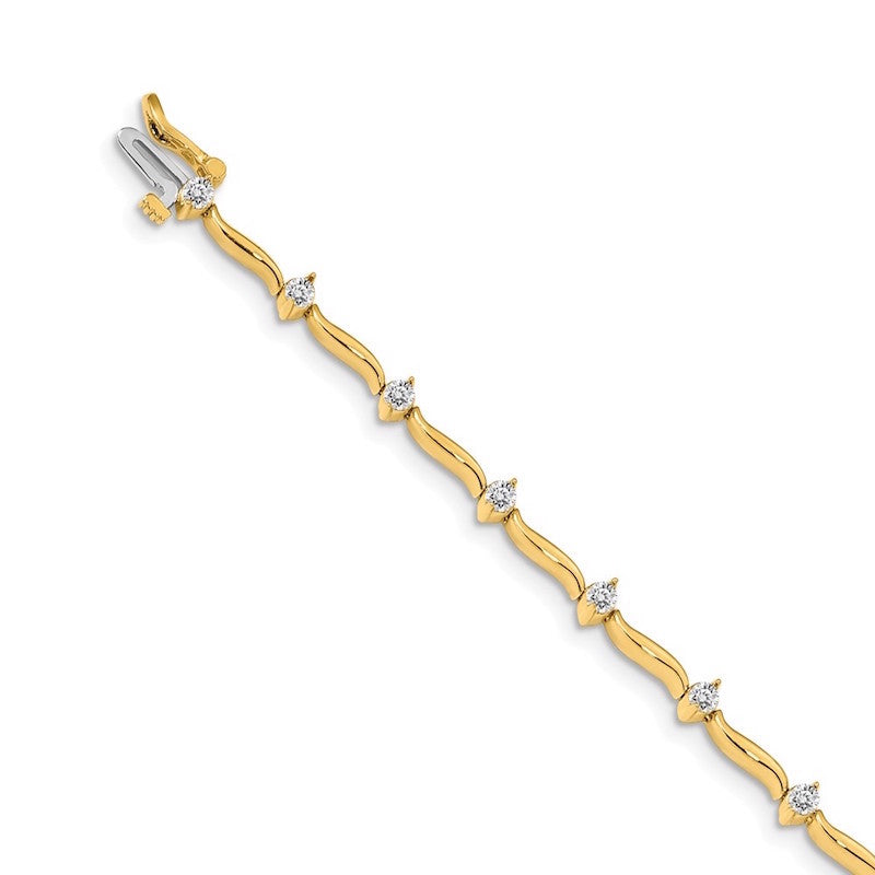 Quality Gold 14k Yellow Gold VS Diamond Tennis Bracelet