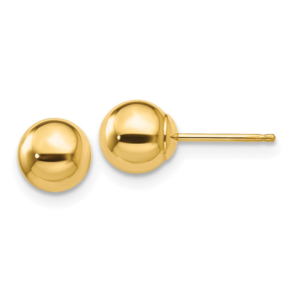 Quality Gold 14k Polished 6mm Ball Post Earrings