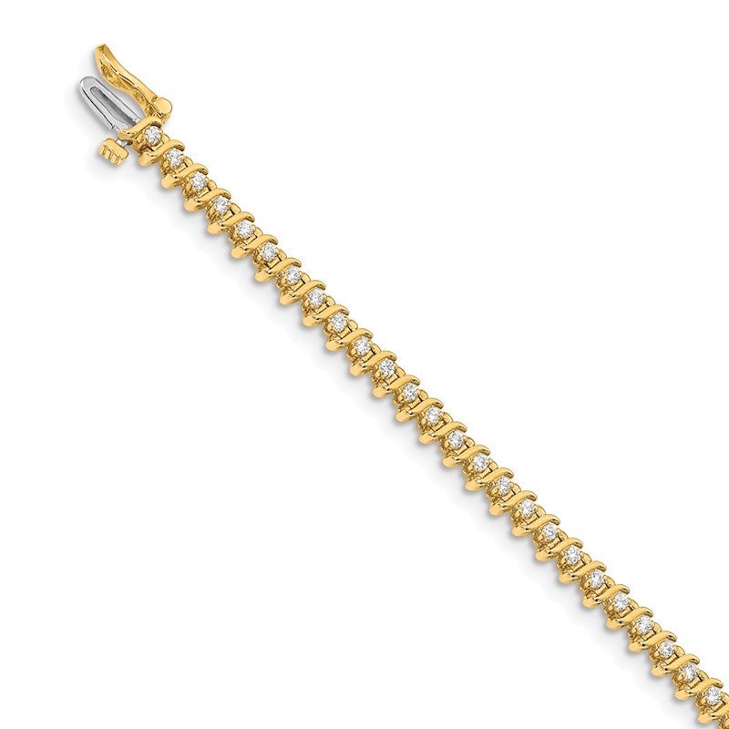 Quality Gold 14k Yellow Gold 1.6mm Diamond Tennis Bracelet