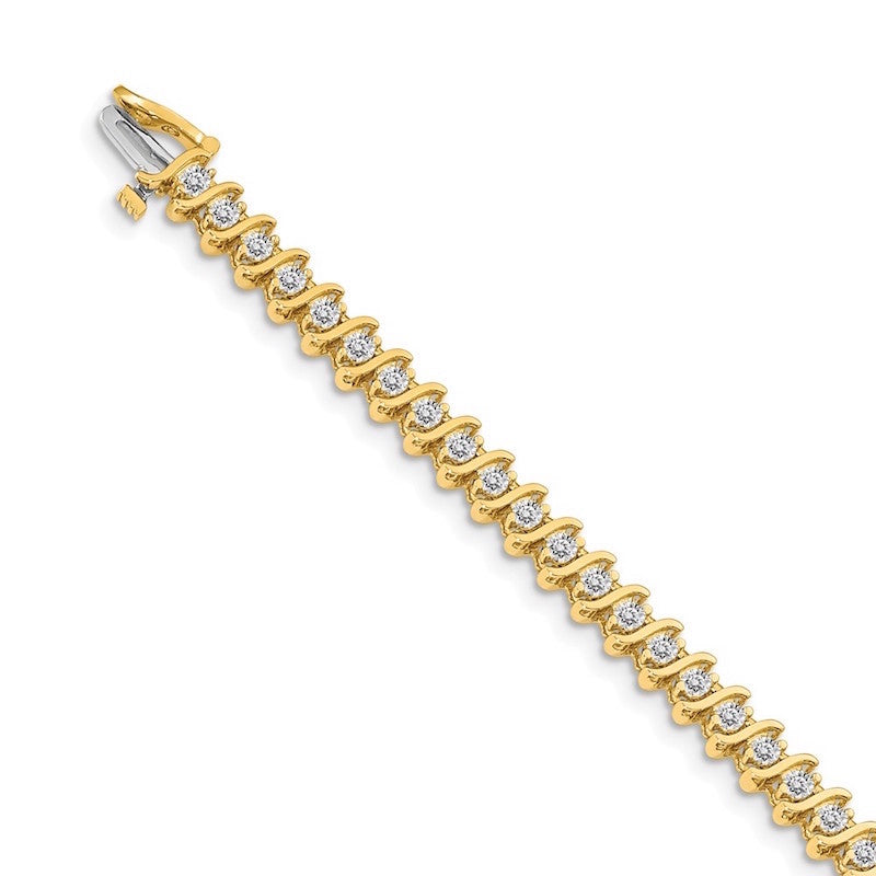 Quality Gold 14k Yellow Gold AA Diamond Tennis Bracelet