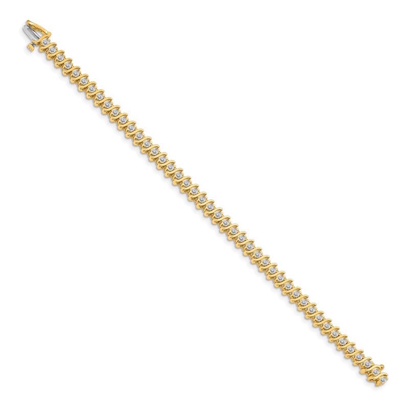 Quality Gold 14k Yellow Gold AA Diamond Tennis Bracelet