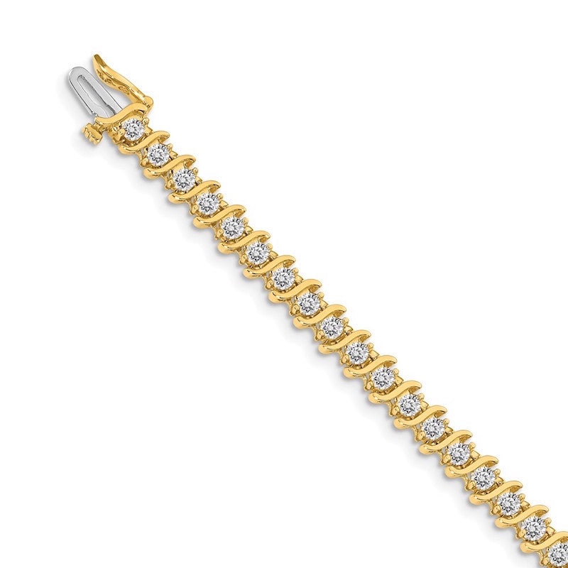 Quality Gold 14k Yellow Gold AAA Diamond Tennis Bracelet