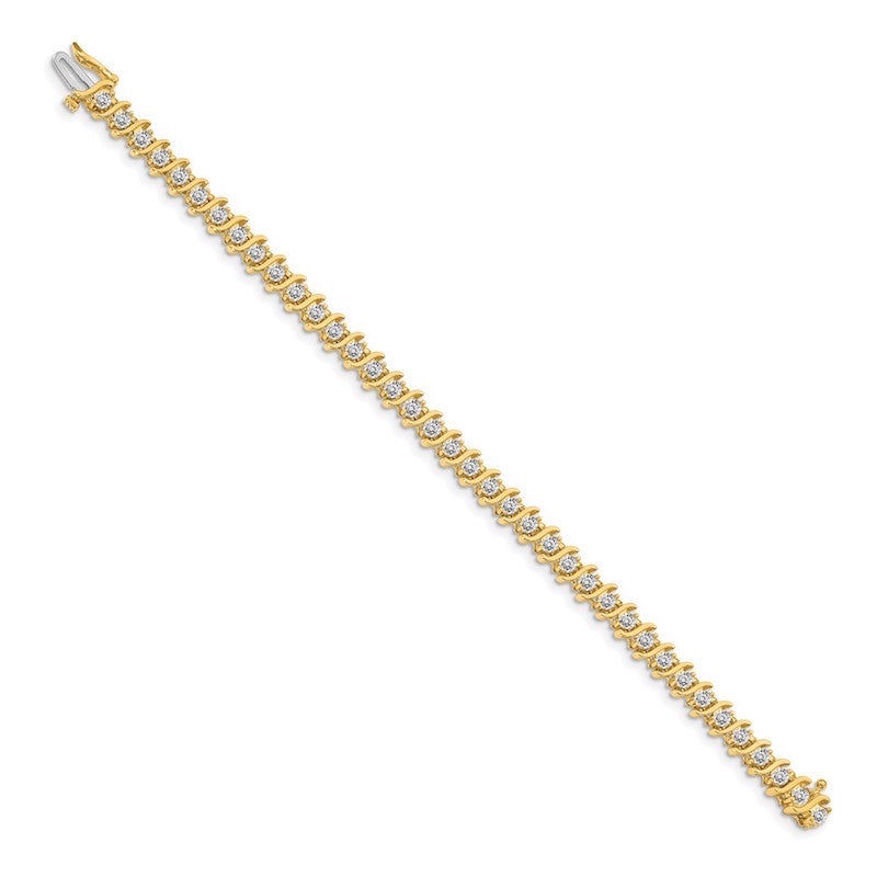 Quality Gold 14k Yellow Gold AAA Diamond Tennis Bracelet