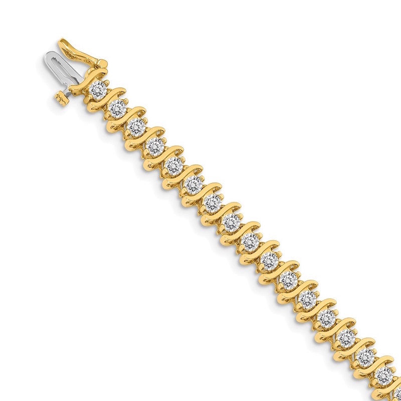 Quality Gold 14k Yellow Gold AAA Diamond Tennis Bracelet