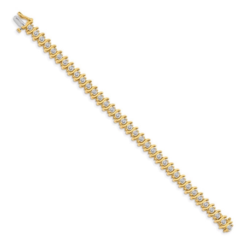 Quality Gold 14k Yellow Gold AAA Diamond Tennis Bracelet