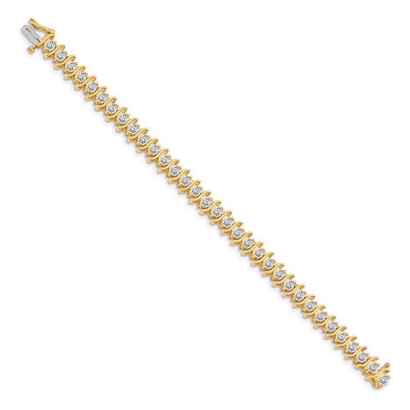 Quality Gold 14k Yellow Gold AAA Diamond Tennis Bracelet