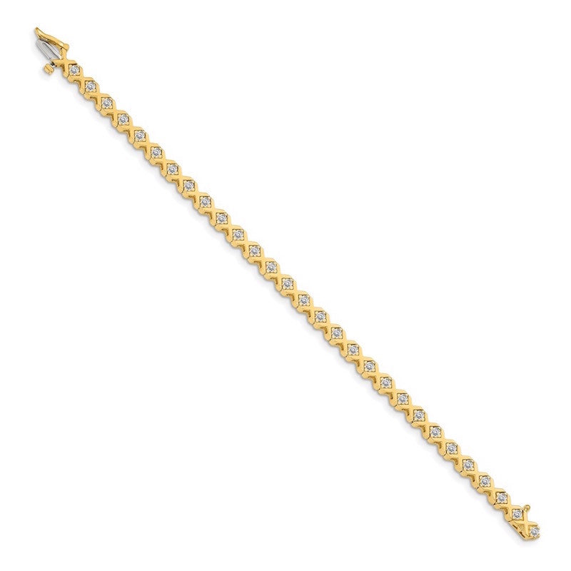 Quality Gold 14k Yellow Gold AAA Diamond Tennis Bracelet