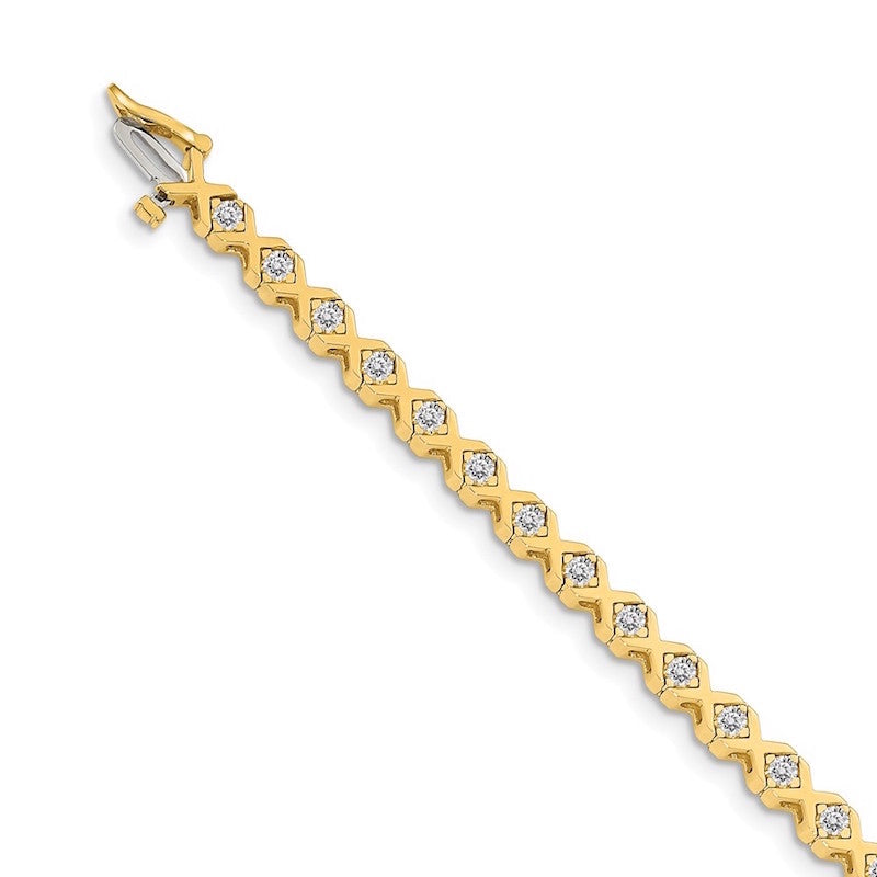 Quality Gold 14k Yellow Gold AA Diamond Tennis Bracelet