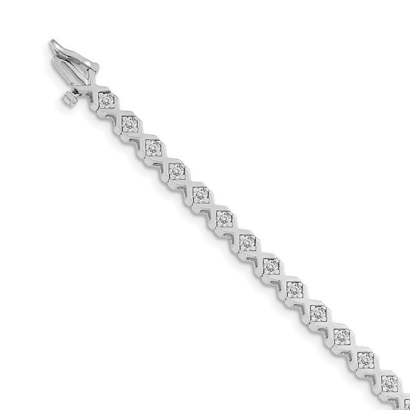 Quality Gold 14k White Gold AAA Diamond Tennis Bracelet