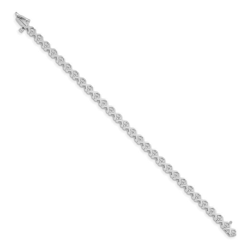 Quality Gold 14k White Gold AAA Diamond Tennis Bracelet