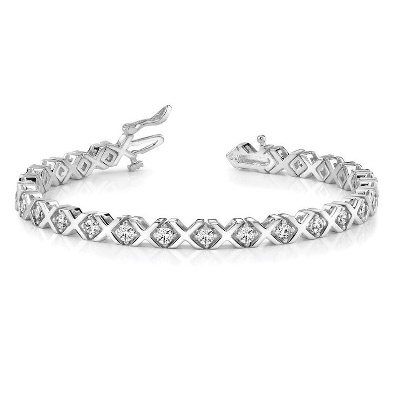 Quality Gold 14k White Gold AAA Diamond Tennis Bracelet