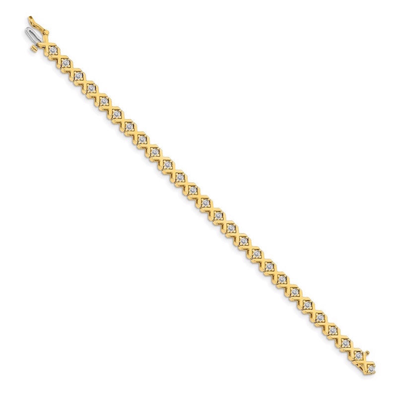 Quality Gold 14k Yellow Gold AAA Diamond Tennis Bracelet