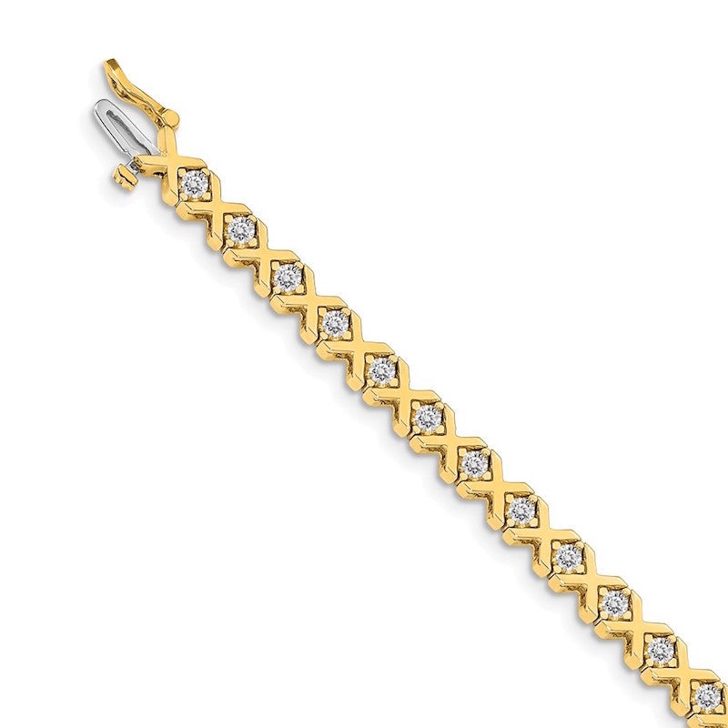 Quality Gold 14k Yellow Gold AAA Diamond Tennis Bracelet