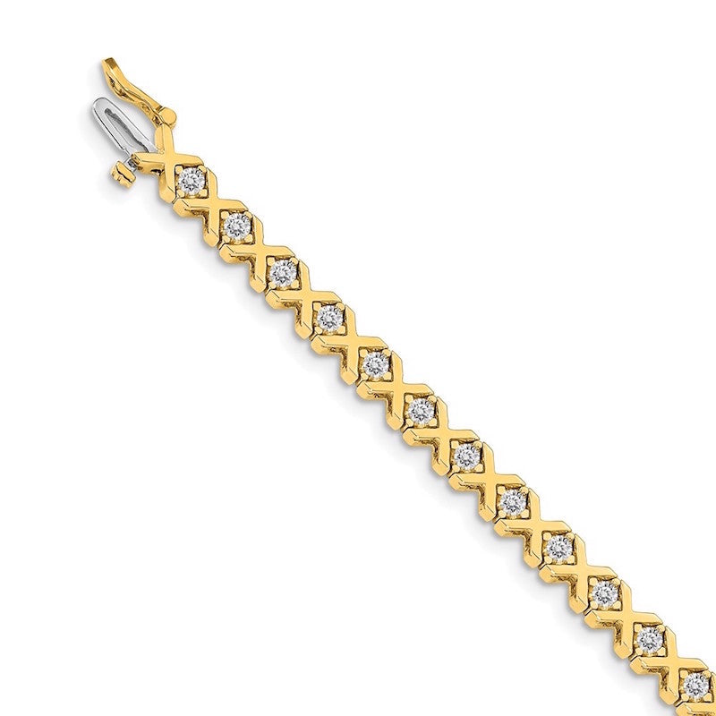 Quality Gold 14k Yellow Gold A Diamond Tennis Bracelet