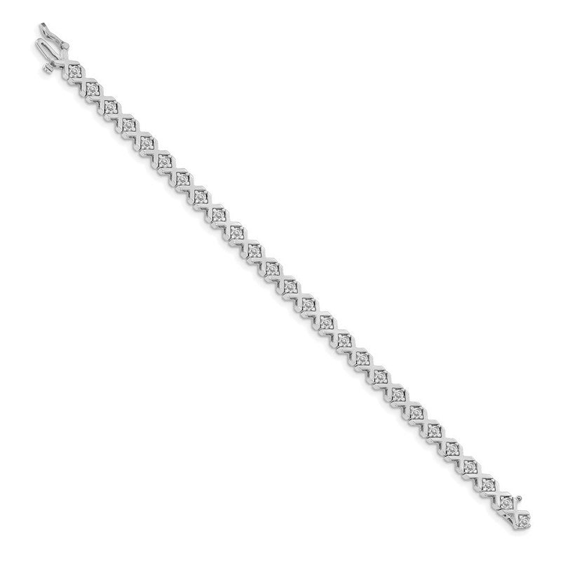 Quality Gold 14k White Gold AAA Diamond Tennis Bracelet