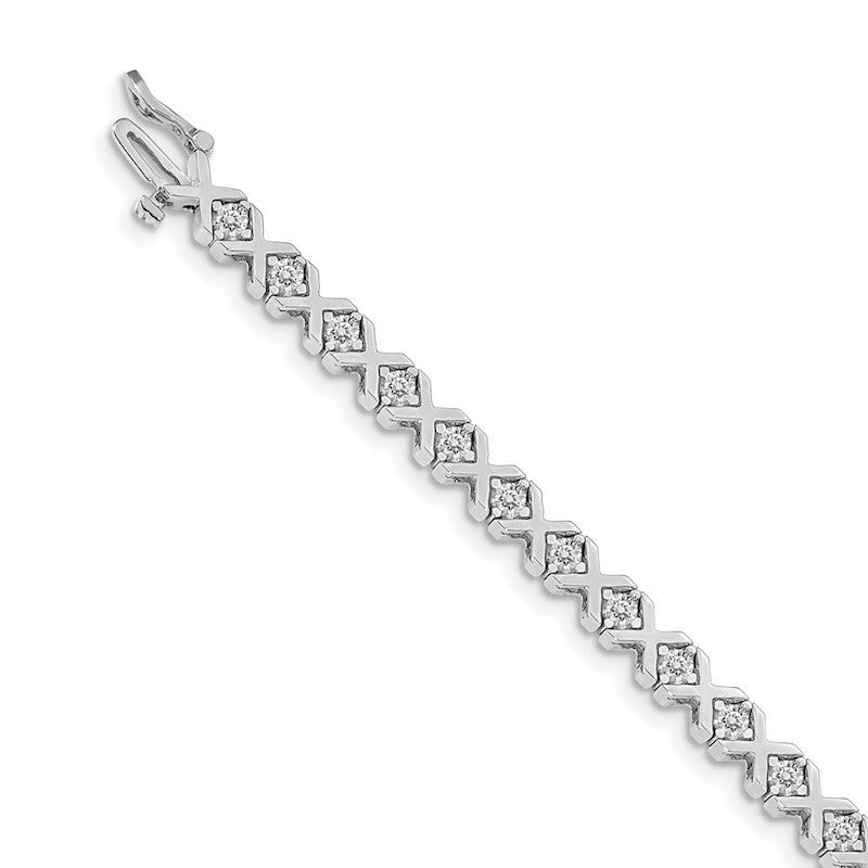 Quality Gold 14k White Gold AAA Diamond Tennis Bracelet